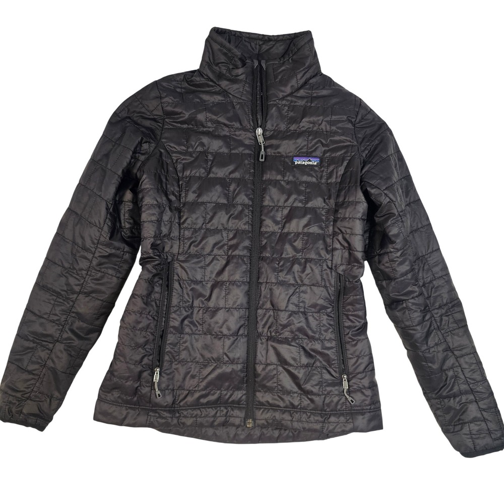 Patagonia Nano Puff Jacket Womens XS‎ Black Full Zip Insulated Puffer 84215